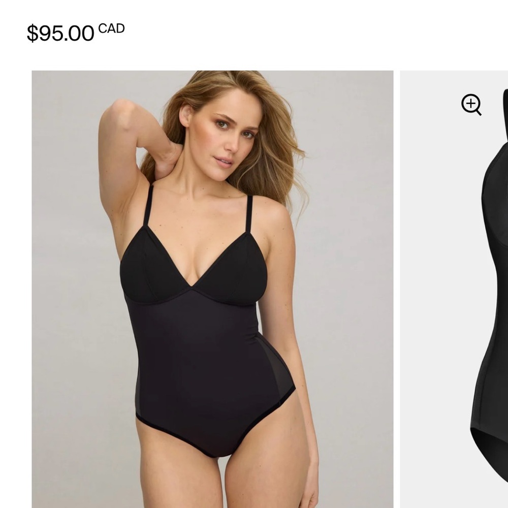 Knix mesh deep v bodysuit NWT
